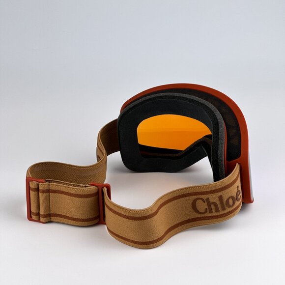 Chloé CH0072S 003 – Matte Rust Ski Mask Goggles Orange/Blue Multilayer ZEISS - Picture 7 of 10